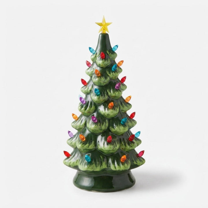 LED Christmas Tree Decoration Hand-Painted Tabletop with Glossy Finish