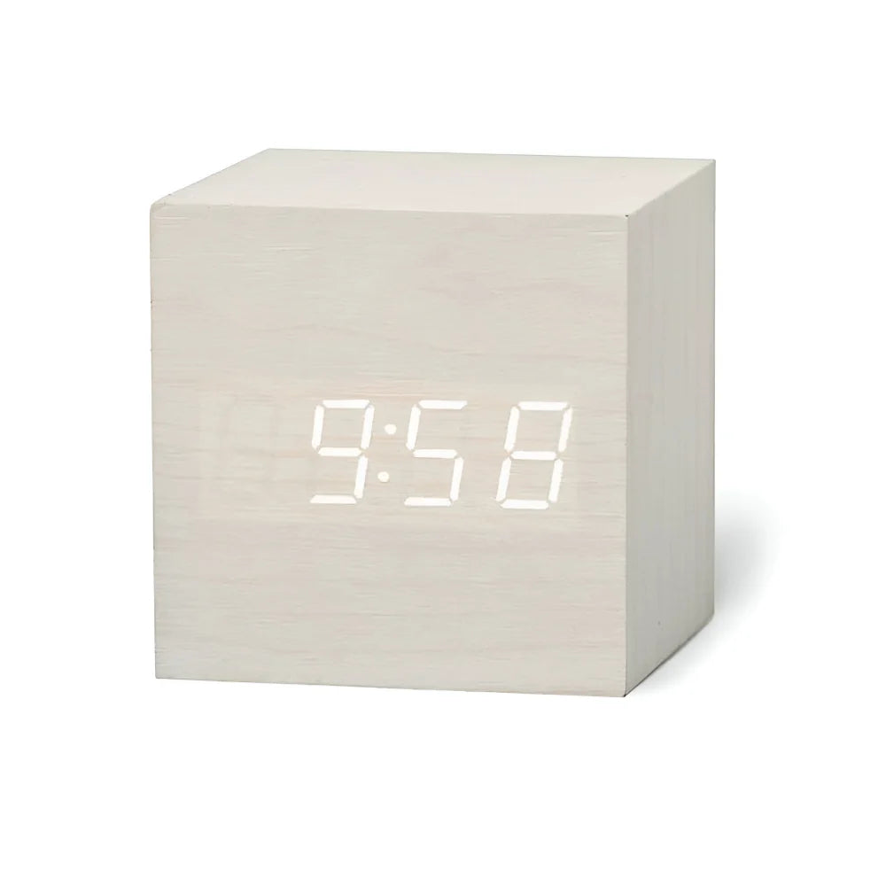 LED Digital Alarm Clock Cube Temperature Display Night Mode