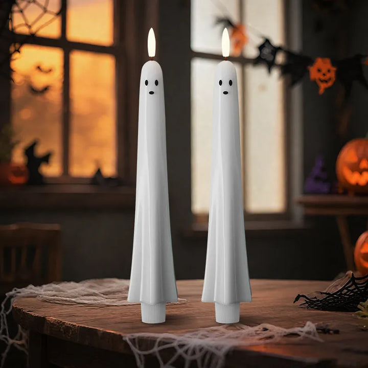 LED Ghost Candles Halloween Decor | Remote Control &amp; Timer Function | Flameless Flicker, Safe for Women&