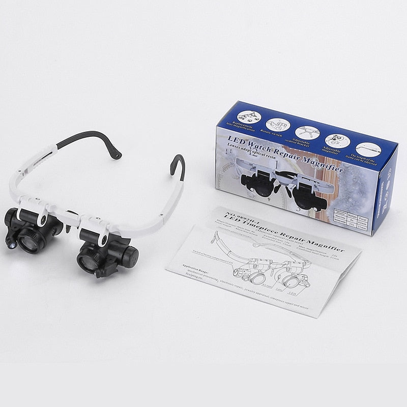 LED Magnifier Lamp Adjustable Lightweight with 3 Magnification Levels