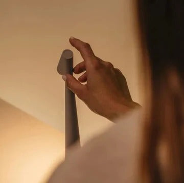 LED Mood Lamp Aluminium & ABS | Tap-Dimmable Cordless Touch Control | USB-C Rechargeable with IP54 Splash Resistance