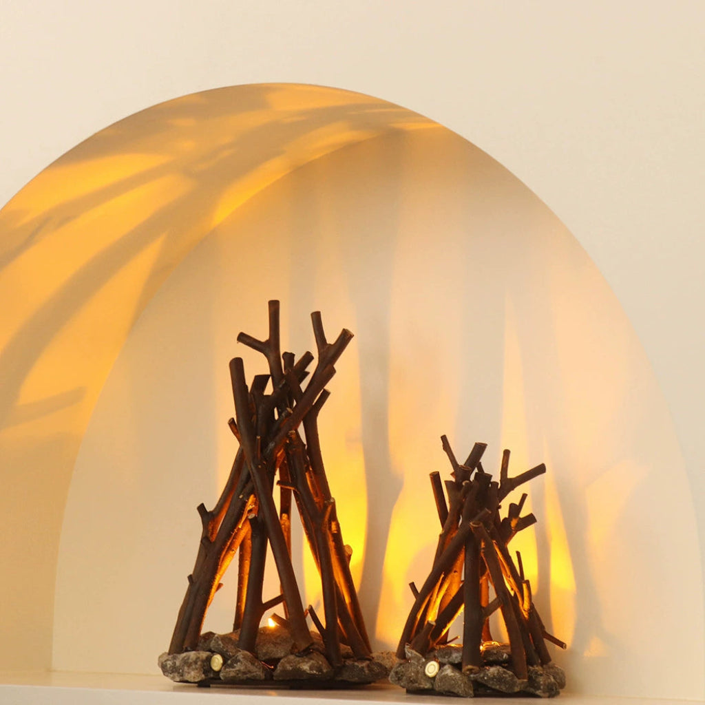 LED Night Light | Bonfire Effect, Stacked Branch Design