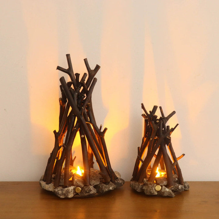 LED Night Light | Bonfire Effect, Stacked Branch Design