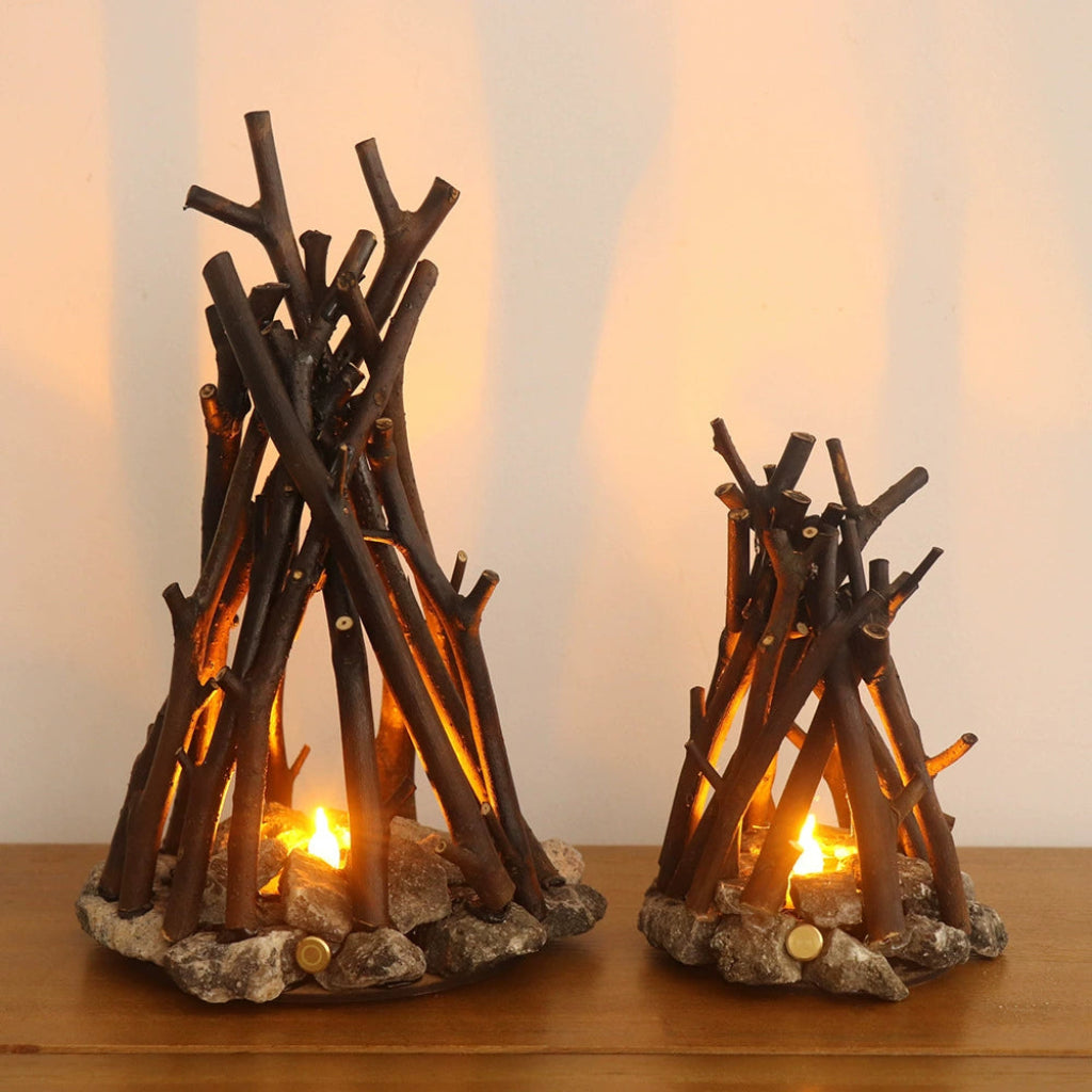 LED Night Light | Bonfire Effect, Stacked Branch Design