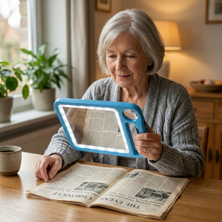 LED Reading Magnifier | Lit Page Lens With A Spot Lens