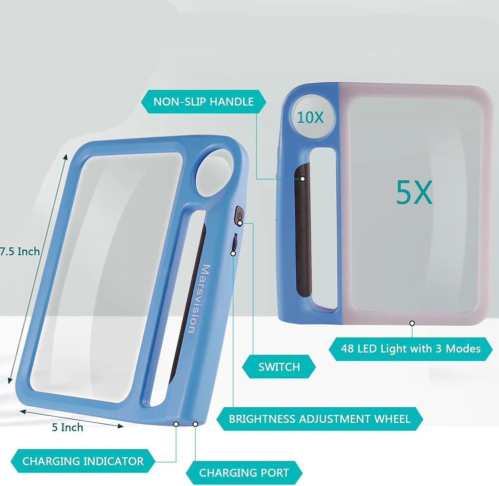 LED Reading Magnifier | Lit Page Lens With A Spot Lens