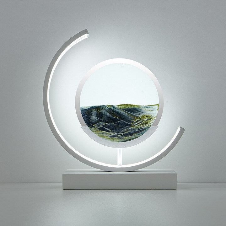 LED Sand Art Lamp Dimmable Glass Metal Night Light with Adjustable Brightness