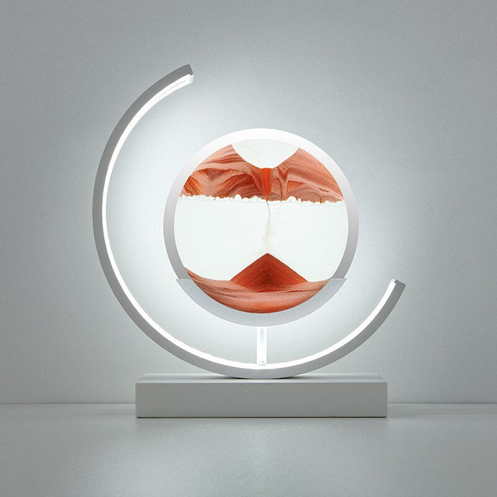 LED Sand Art Lamp Dimmable Glass Metal Night Light with Adjustable Brightness