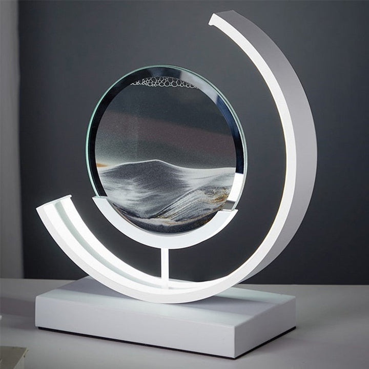LED Sand Art Lamp Dimmable Glass Metal Night Light with Adjustable Brightness