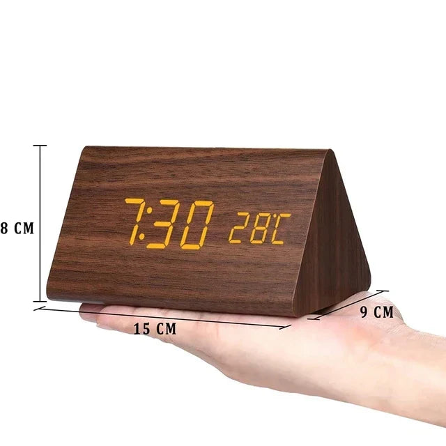 LED Smart Alarm Clock | Grained Face, Temperature Display