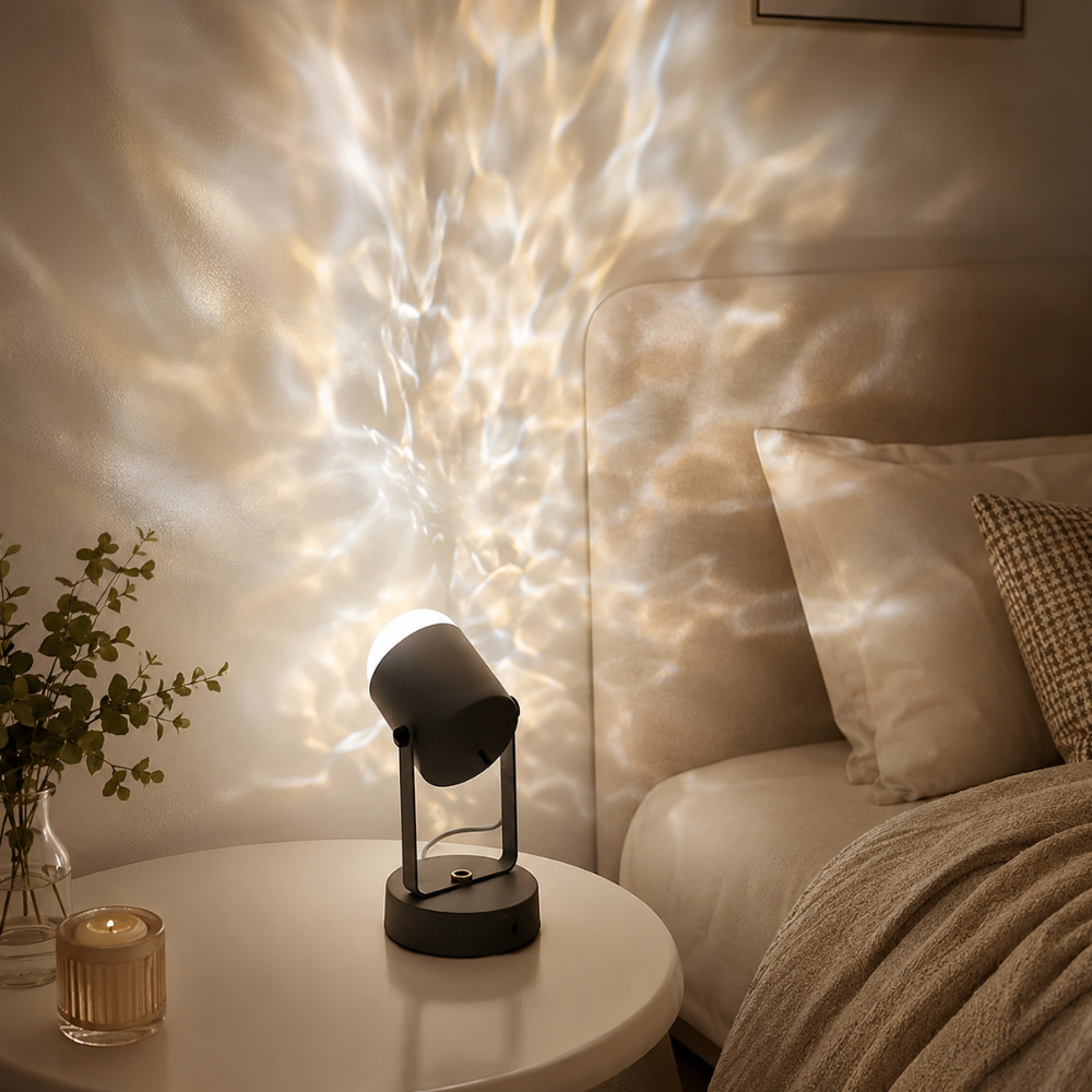 LED Table Lamp | Tilting Spot Head, Rippling Light Cast