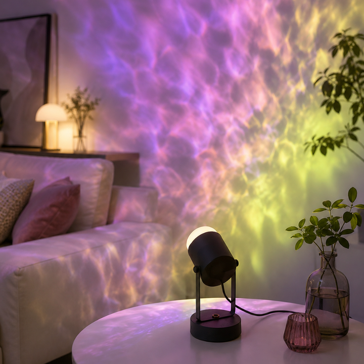 LED Table Lamp | Tilting Spot Head, Rippling Light Cast