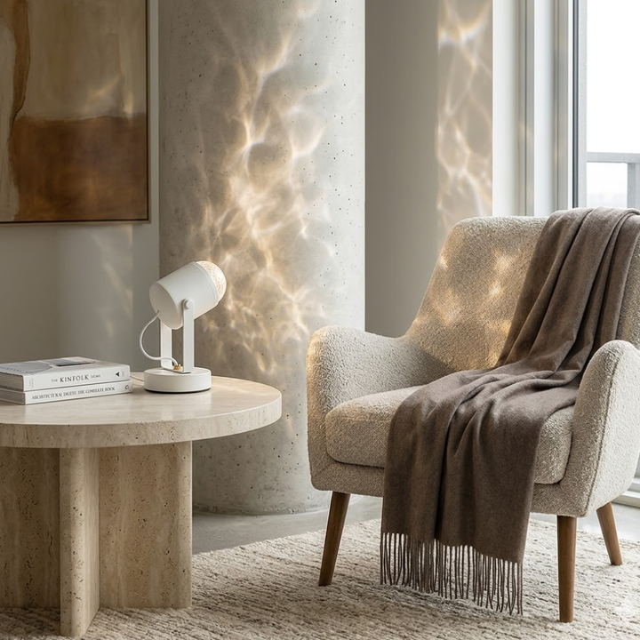 LED Table Lamp | Tilting Spot Head, Rippling Light Cast