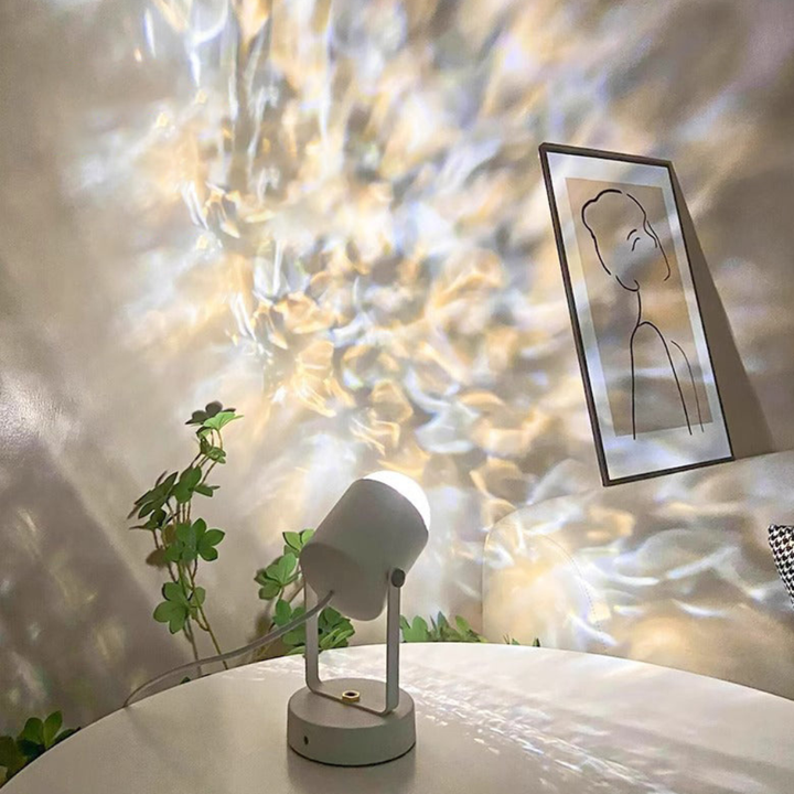 LED Table Lamp | Tilting Spot Head, Rippling Light Cast