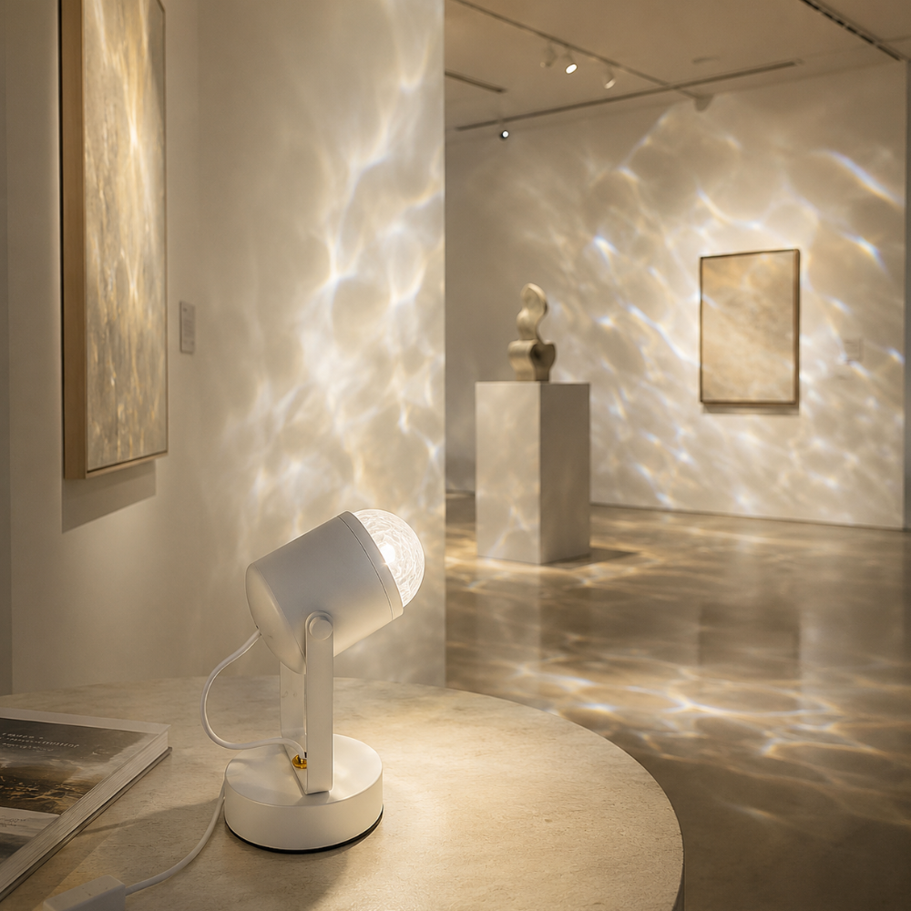 LED Table Lamp | Tilting Spot Head, Rippling Light Cast