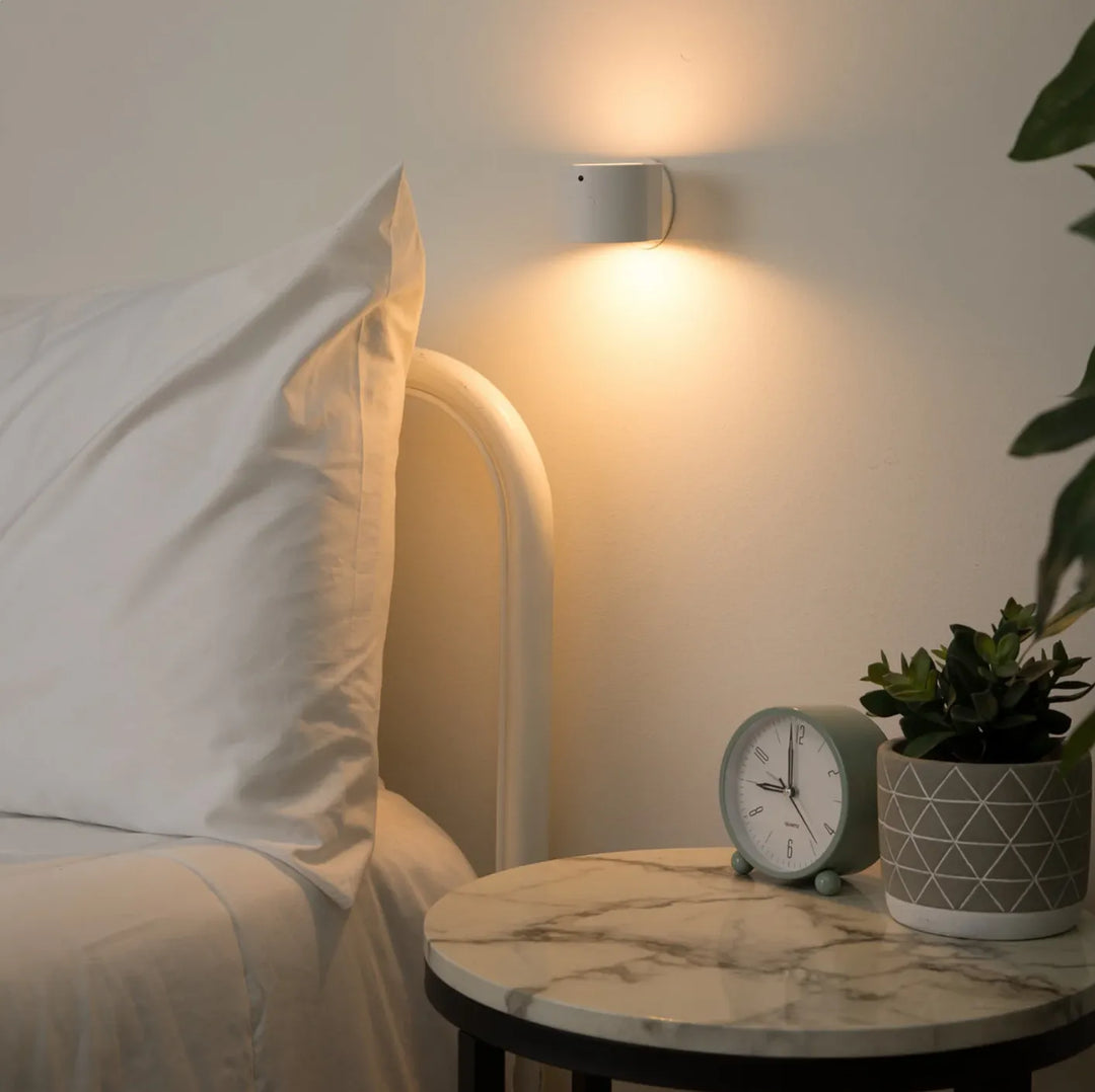LED Wall Light with No-Drill Mounting | Cable-Free Fixing | Warm Glow for Bedroom, Living Room and Hallway Use