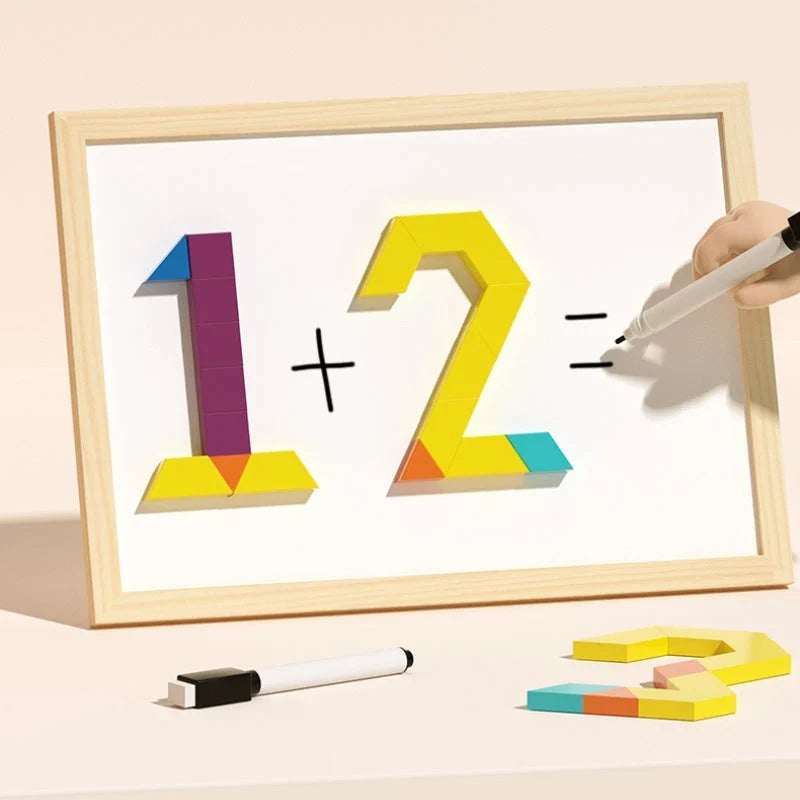 Magnetic Building Blocks Wooden Educational Kids with Storage Case