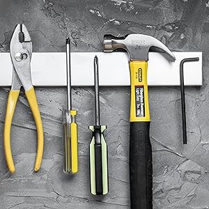 Magnetic Knife and Tools Holder Stainless Steel | 14 Inch Fully Magnetic Bar | Wall or Fridge Mount, No Drilling Needed