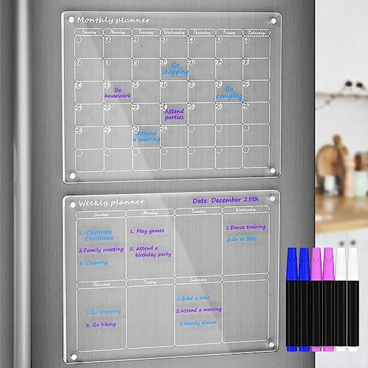 Magnetic Monthly Planner | Clear Board With Corner Magnets