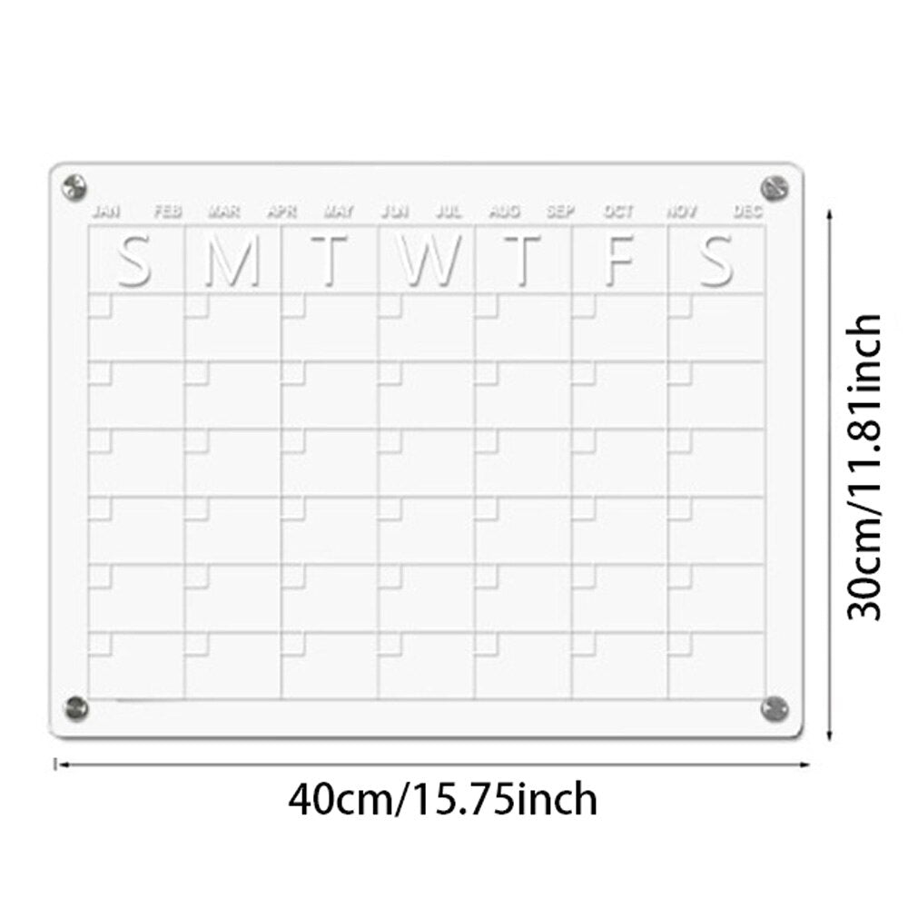 Magnetic Monthly Planner | Clear Board With Corner Magnets