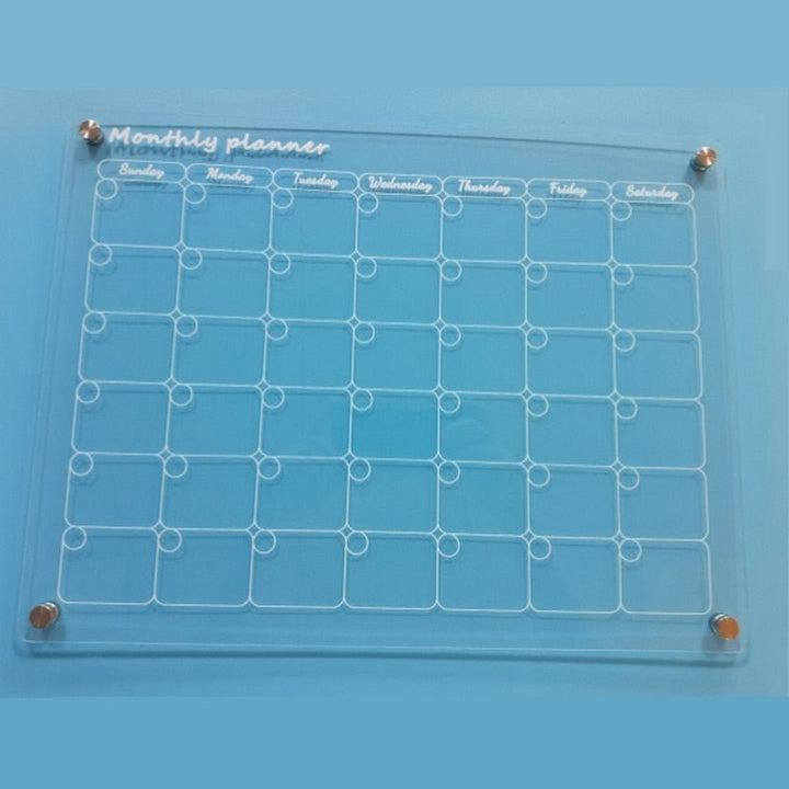 Magnetic Monthly Planner | Clear Board With Corner Magnets