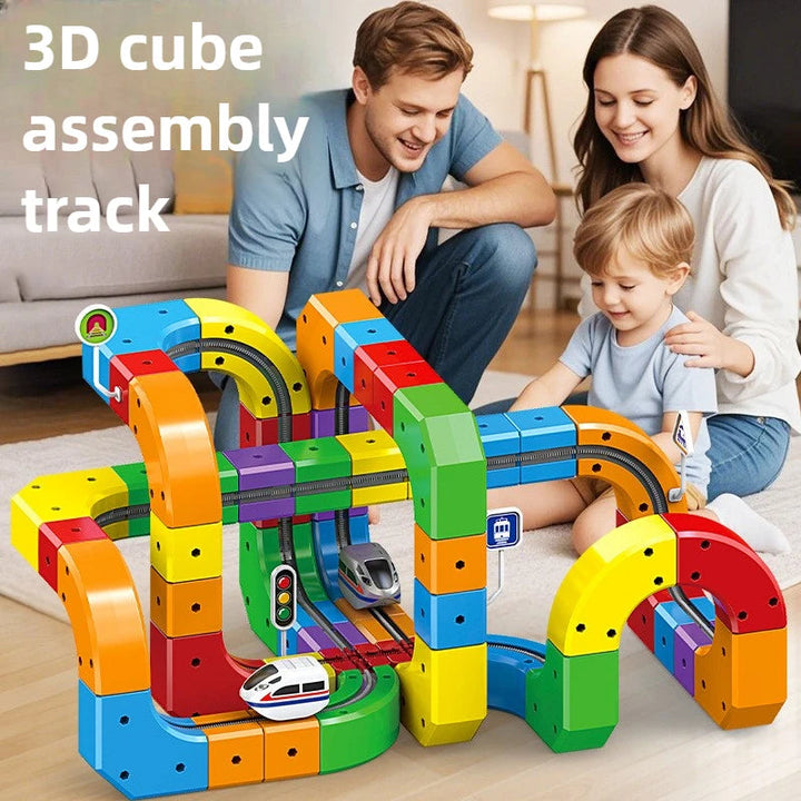 Magnetic Track Toy Educational Construction with Snap-Together Pieces