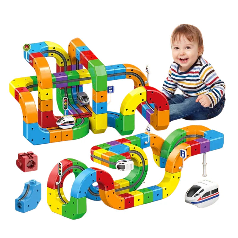 Magnetic Track Toy Educational Construction with Snap-Together Pieces