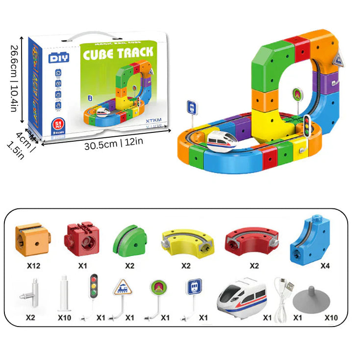 Magnetic Track Toy Educational Construction with Snap-Together Pieces