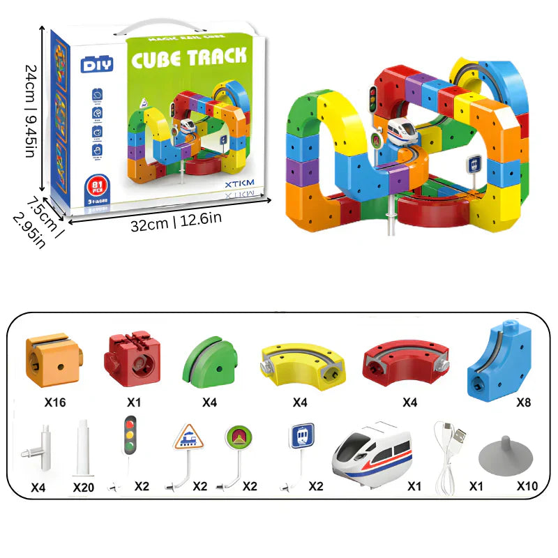 Magnetic Track Toy Educational Construction with Snap-Together Pieces