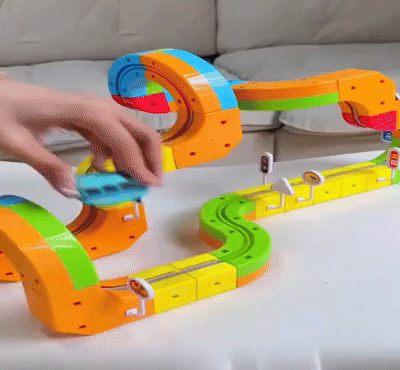 Magnetic Track Toy Educational Construction with Snap-Together Pieces