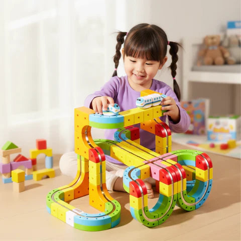 Magnetic Track Toy Educational Construction with Snap-Together Pieces
