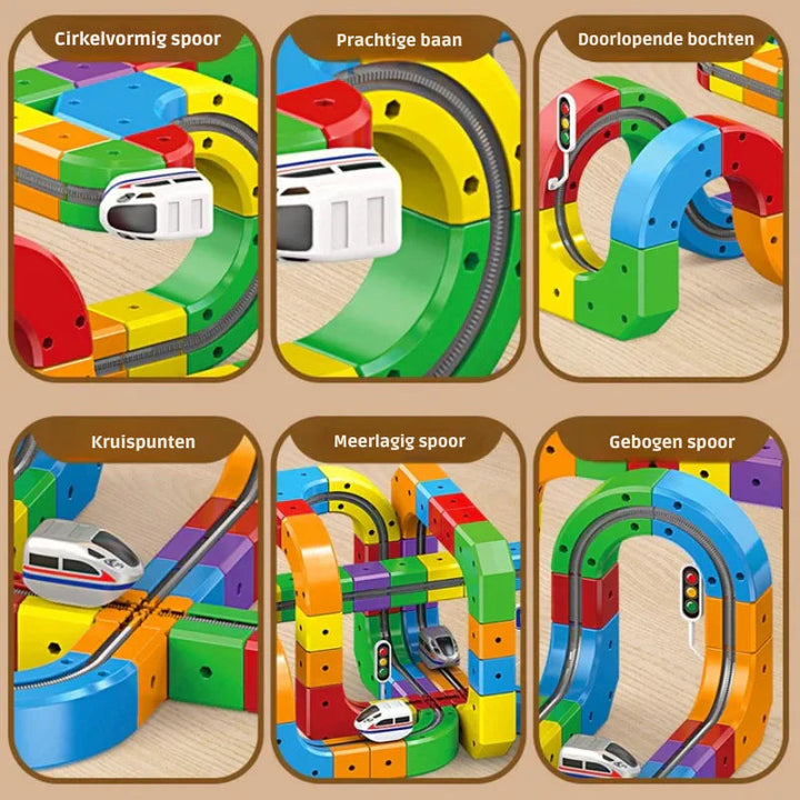 Magnetic Track Toy Educational Construction with Snap-Together Pieces