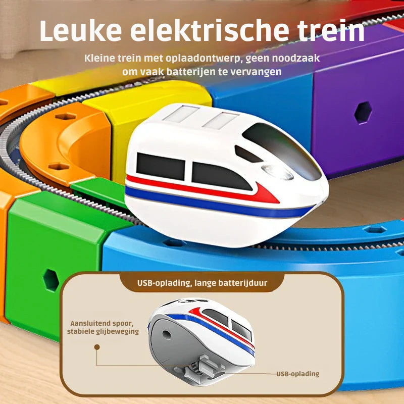 Magnetic Track Toy Educational Construction with Snap-Together Pieces