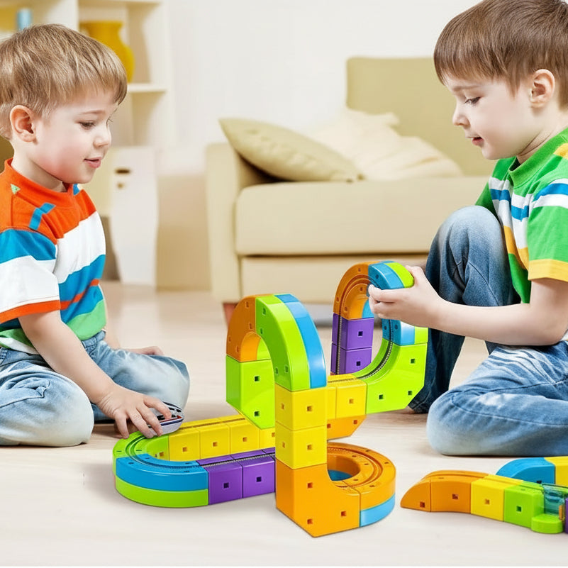 Magnetic Track Toy Educational Construction with Snap-Together Pieces