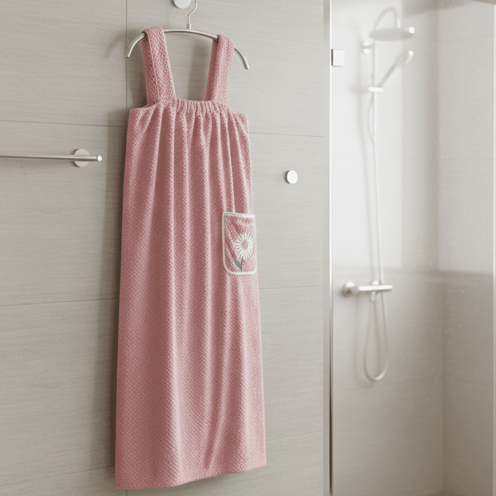 Womens Wearable Shower Towel Adjustable Straps Quick-Dry 1