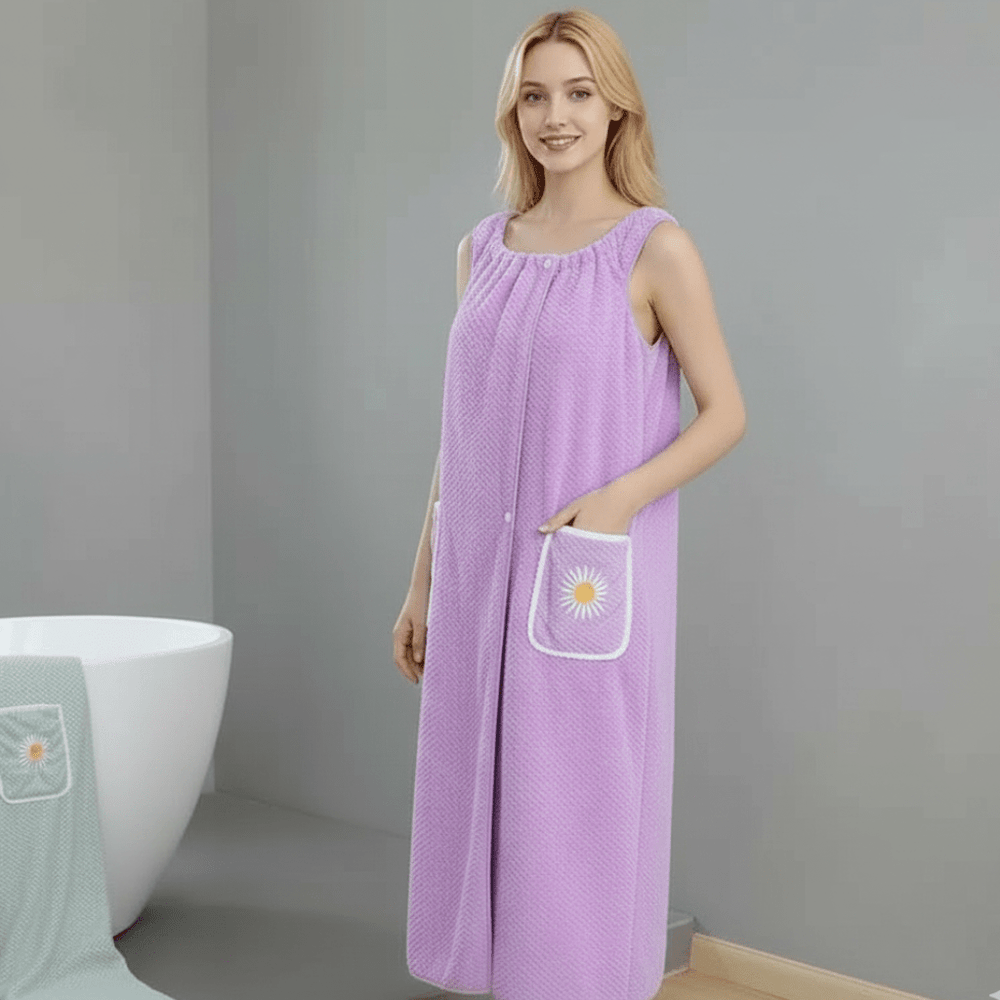 Womens Wearable Shower Towel Adjustable Straps Quick-Dry 2