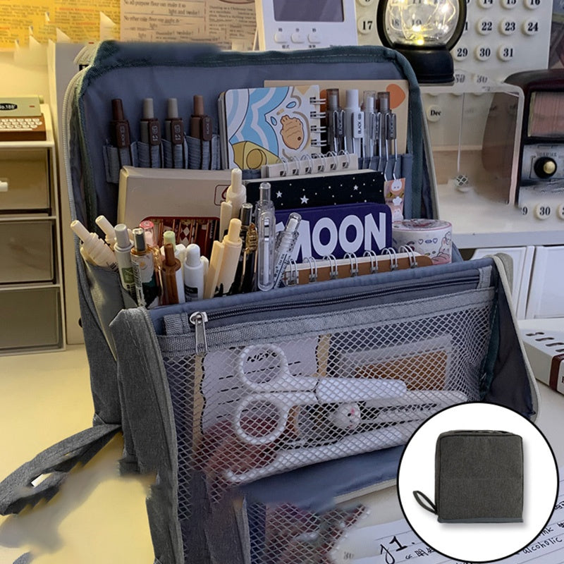 Makeup Organizer Bag Waterproof Foldable Stand-Up with Reinforced Base