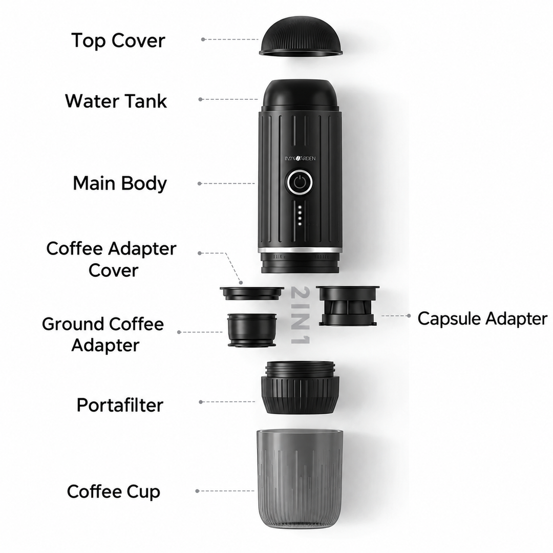 Manual Espresso Maker | 16 Bar Pressure Pump, Nespresso Capsule &amp; Ground Coffee Compatible | Compact, No Electricity Required