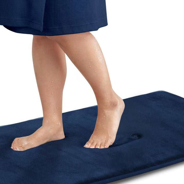 Memory Foam Bath Mat Non-Slip Quick-Dry Machine Washable with Cushioned Surface