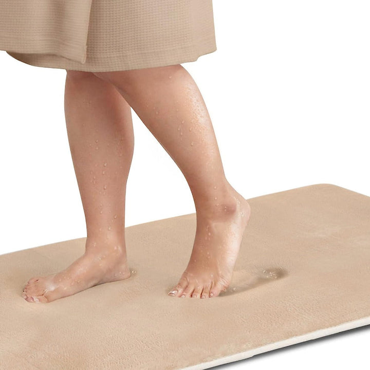 Memory Foam Bath Mat Non-Slip Quick-Dry Machine Washable with Cushioned Surface