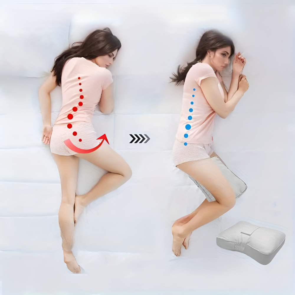 Memory Foam Knee Pillow | Shaped Cushion With A Leg Strap