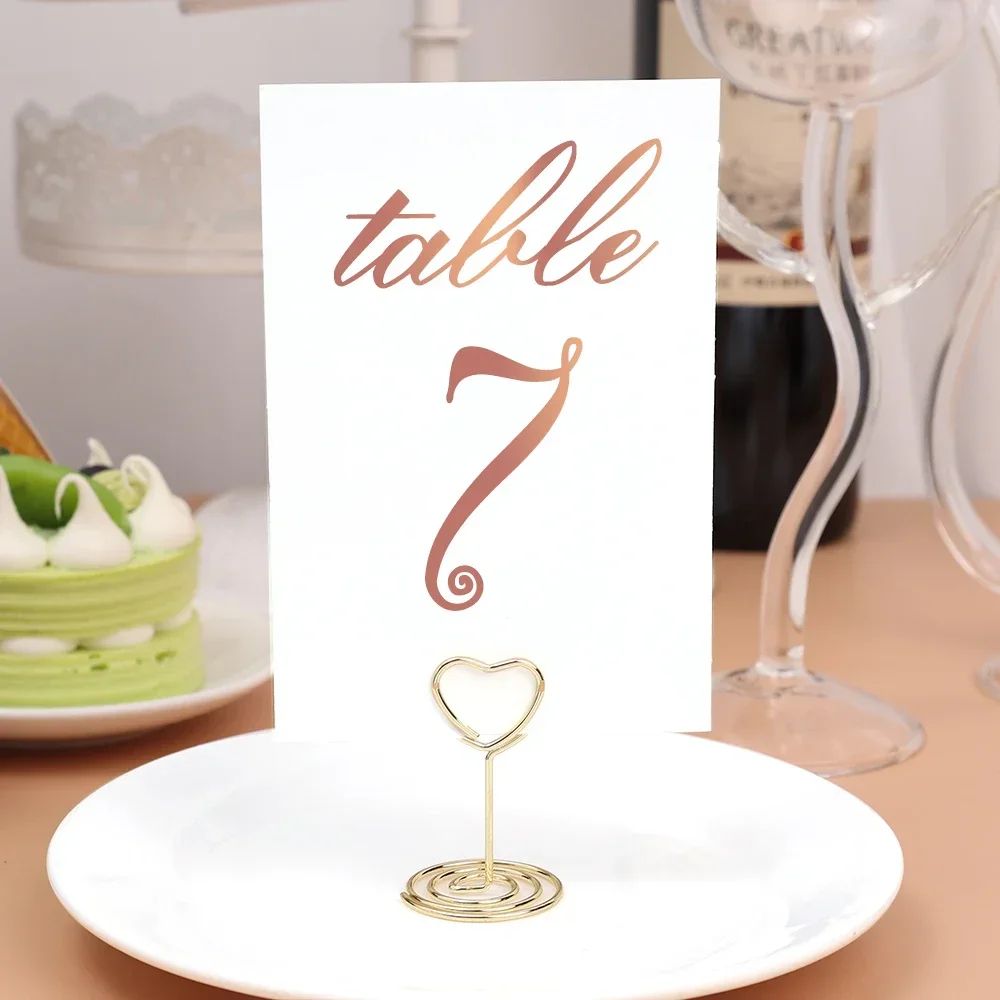 Metal Place Card Holders Clip Stands | Stable Base for Photos, Signs & Table Numbers | Reusable for Any Occasion