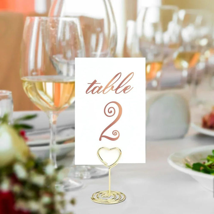 Metal Place Card Holders Clip Stands | Stable Base for Photos, Signs &amp; Table Numbers | Reusable for Any Occasion
