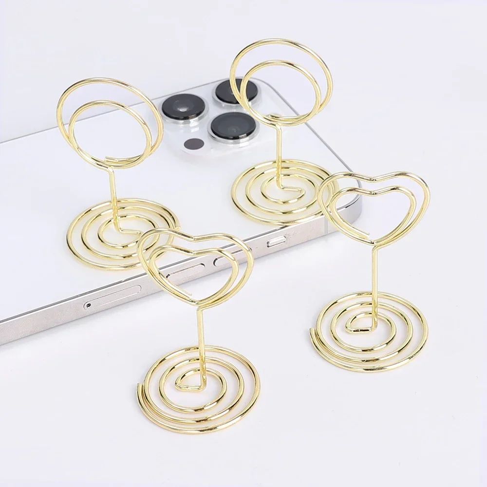Metal Place Card Holders Clip Stands | Stable Base for Photos, Signs &amp; Table Numbers | Reusable for Any Occasion