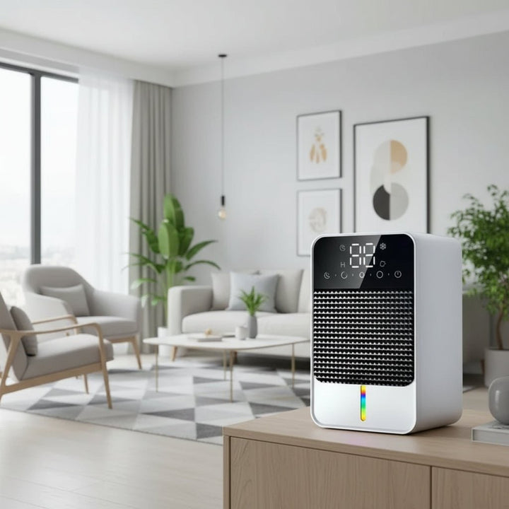 Mini Dehumidifier for Crawl Spaces, Basements &amp; Bedrooms | LED Touch Panel | 1500ml Tank with Drain Hose Compatibility