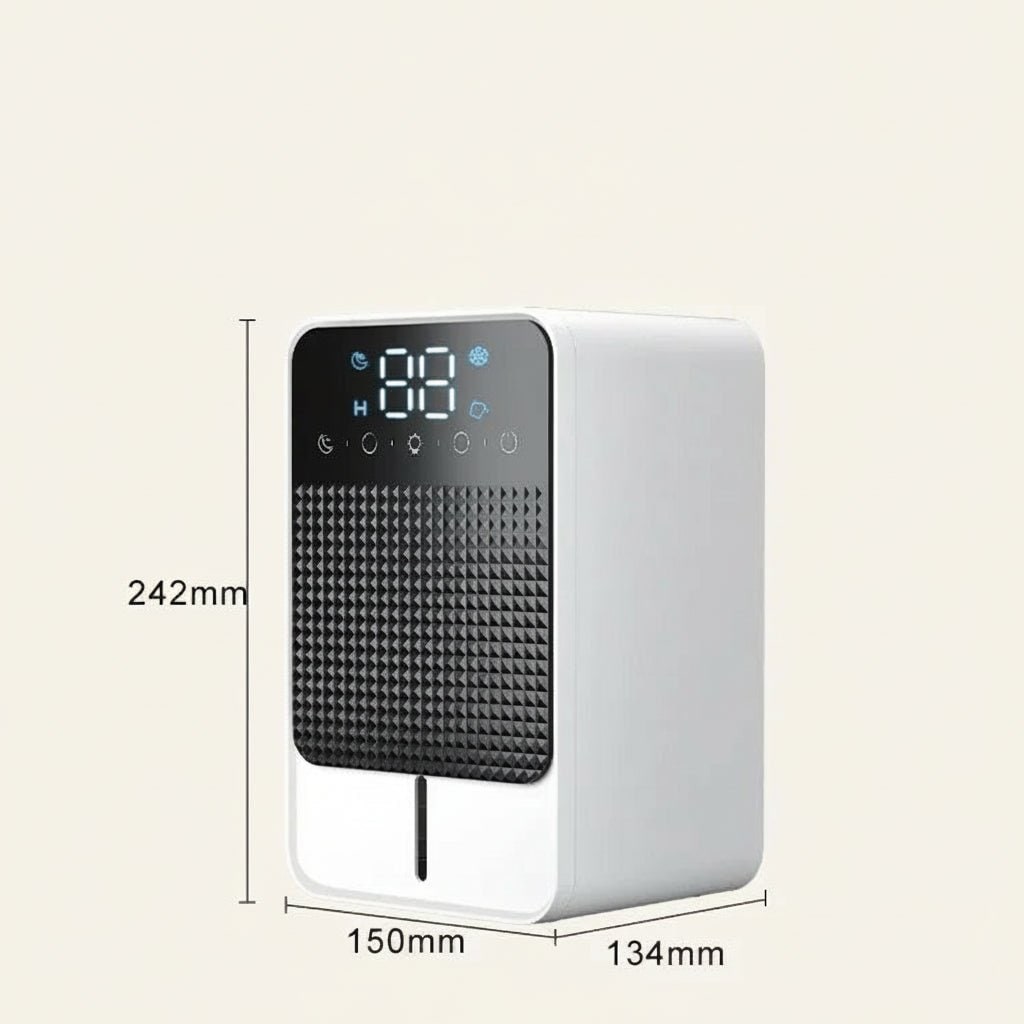 Mini Dehumidifier for Crawl Spaces, Basements &amp; Bedrooms | LED Touch Panel | 1500ml Tank with Drain Hose Compatibility