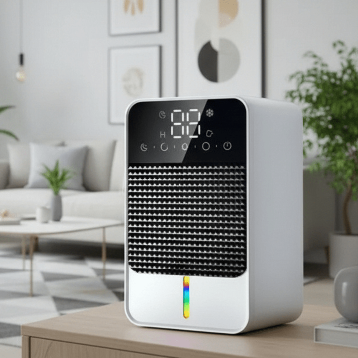 Mini Dehumidifier for Crawl Spaces, Basements &amp; Bedrooms | LED Touch Panel | 1500ml Tank with Drain Hose Compatibility