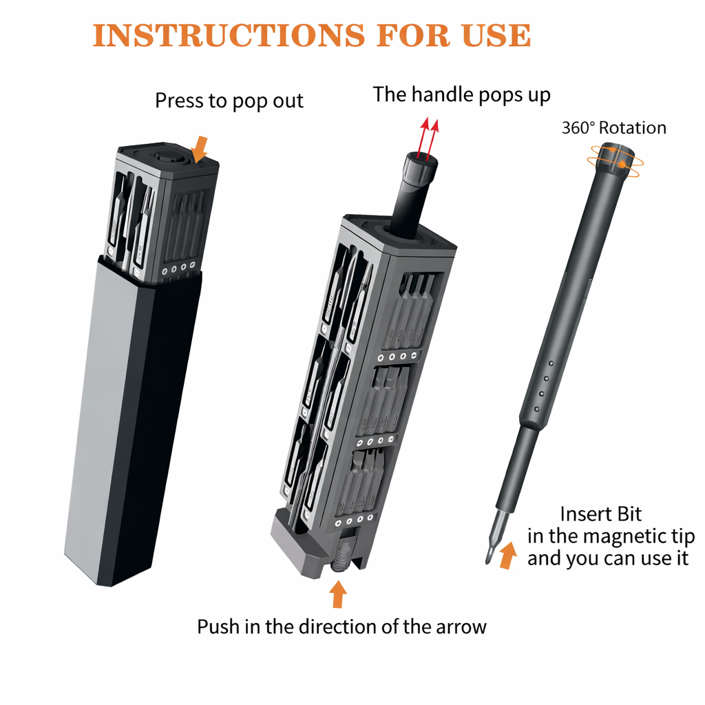 Mini Electric Screwdriver 40-in-1 | Adjustable Torque 0.05-3 Nm, S2 Steel Bits | USB-C Fast Charging, 400 Screws Per Charge