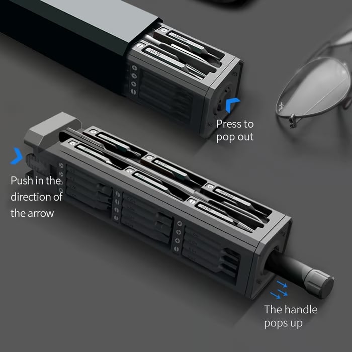 Mini Electric Screwdriver 40-in-1 | Adjustable Torque 0.05-3 Nm, S2 Steel Bits | USB-C Fast Charging, 400 Screws Per Charge