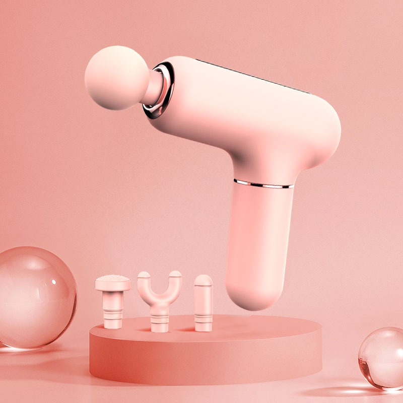 Mini Massage Gun Cordless USB-C Rechargeable | Four Interchangeable Heads | Deep Tissue Percussion Massage Relief